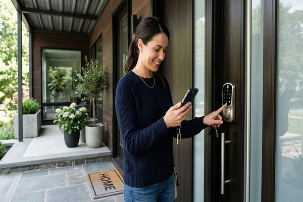 Smart lock installation in Belmont CA tech-worker home