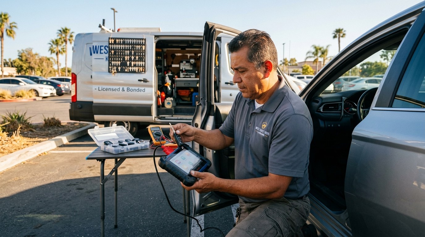 Auto locksmith programming car keys for Belmont CA vehicles